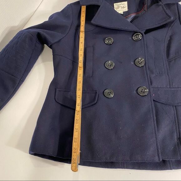 NEW Pea Coat Maralyn & Me Navy Hooded Juniors Size Large - Picture 12 of 16